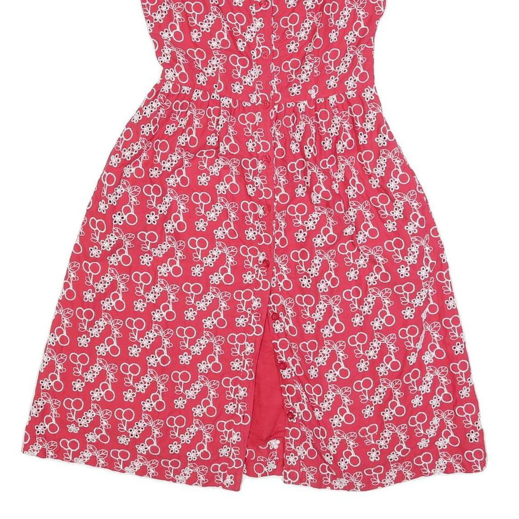 CATH KIDSTON Womens Red Cherry Print Day Dress Cotton Blend Short Sleeve XS