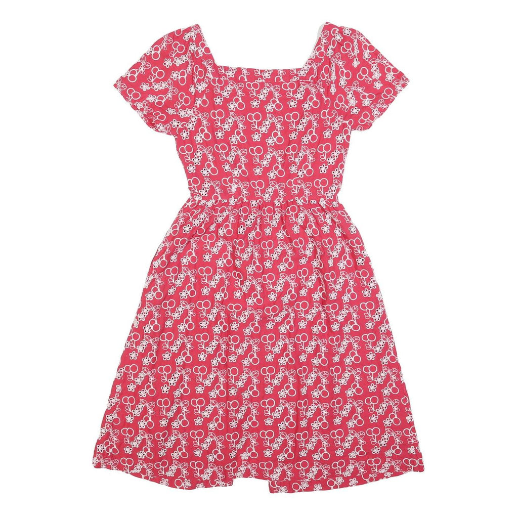 CATH KIDSTON Womens Red Cherry Print Day Dress Cotton Blend Short Sleeve XS