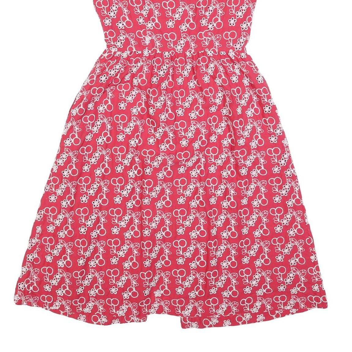 CATH KIDSTON Womens Red Cherry Print Day Dress Cotton Blend Short Sleeve XS