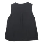 GAP Womens Black Sleeveless Button Neck Cotton Blend Top S Casual Summer