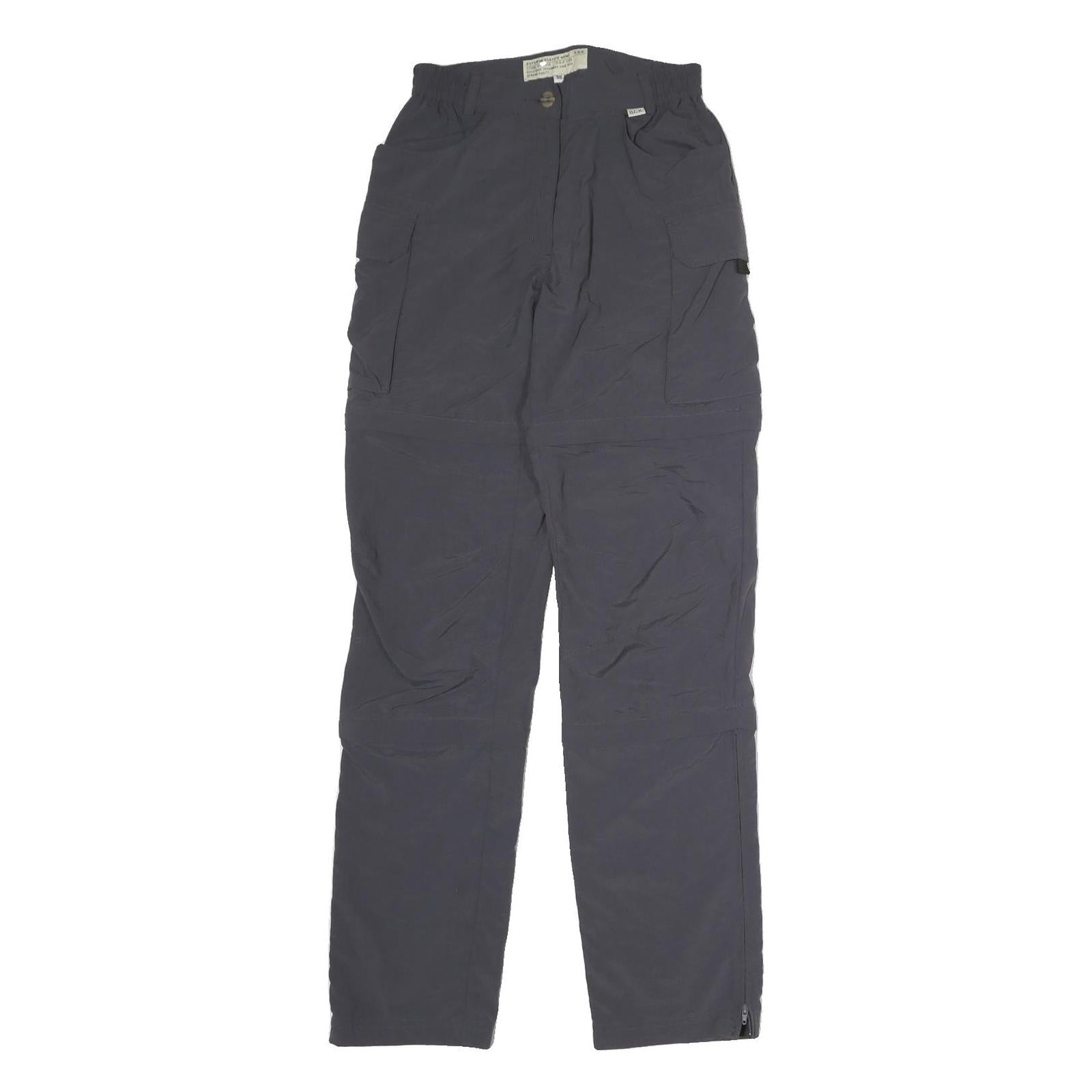 O.C.K Womens Polyester Grey Regular Zip Trousers W26 L32 Practical Comfortable