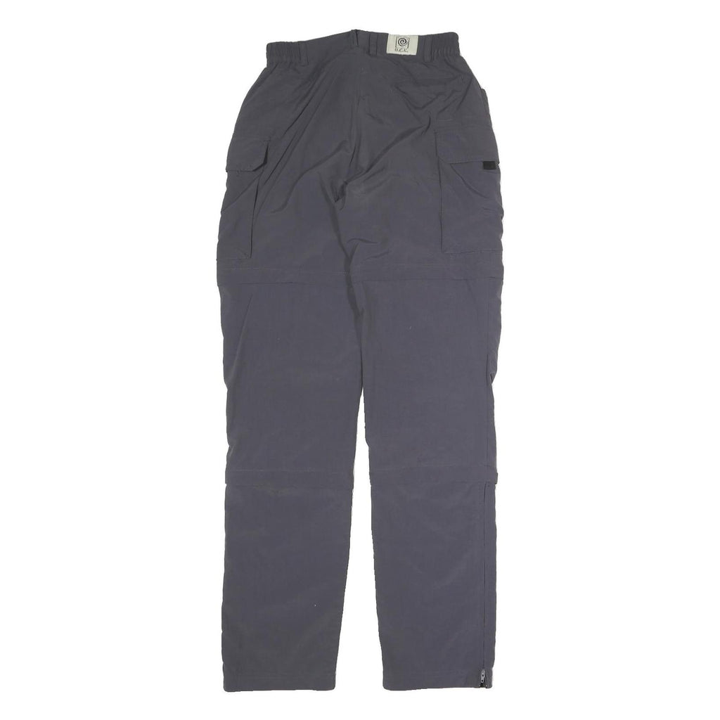O.C.K Womens Polyester Grey Regular Zip Trousers W26 L32 Practical Comfortable