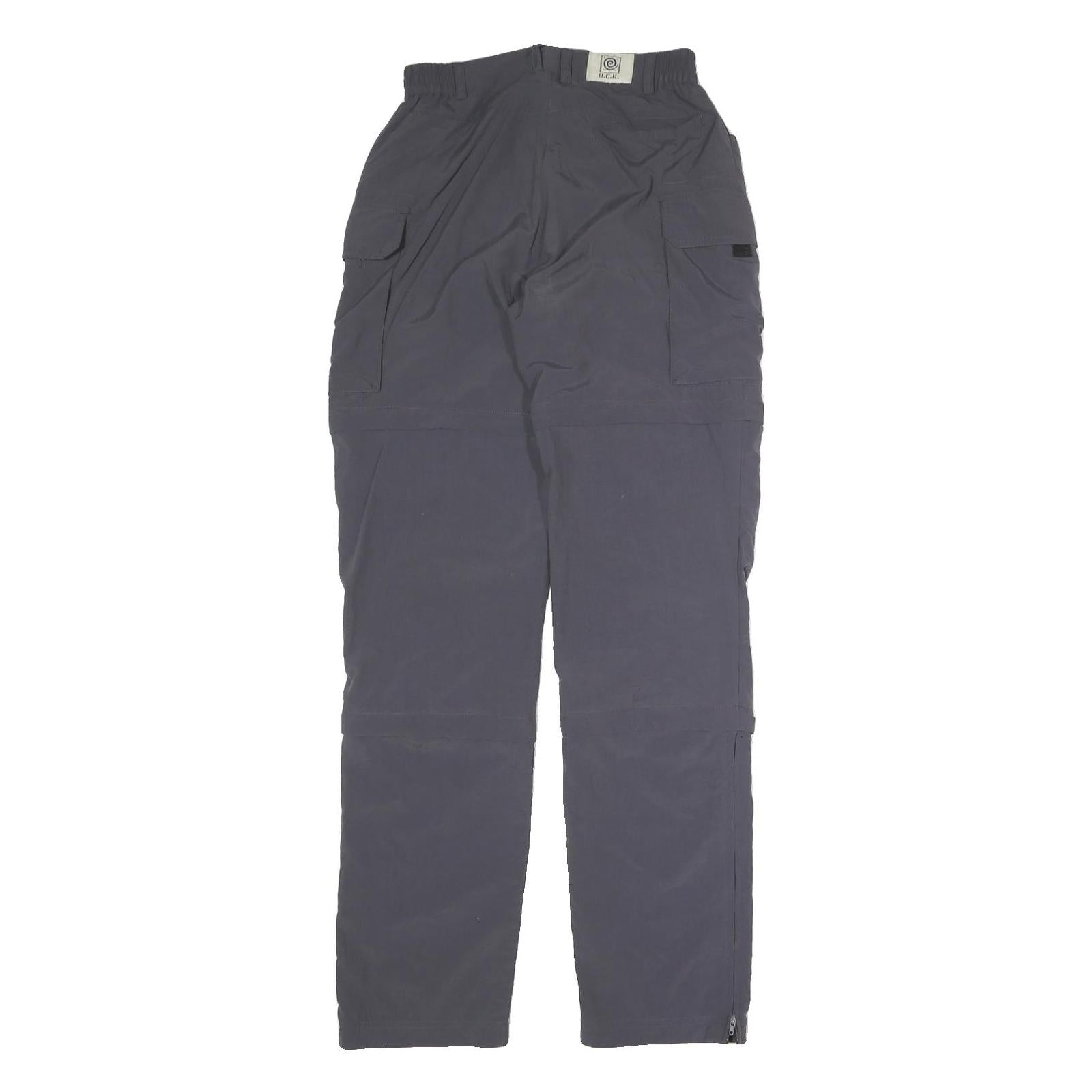 O.C.K Womens Polyester Grey Regular Zip Trousers W26 L32 Practical Comfortable