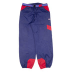 DELAVAY Belted Insulated Mens Trousers Blue Loose Tapered W34 L32
