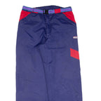 DELAVAY Belted Insulated Mens Trousers Blue Loose Tapered W34 L32