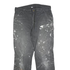 DICKIES Mens Cotton Blend Black Regular Straight Trousers W34 L32 Workwear