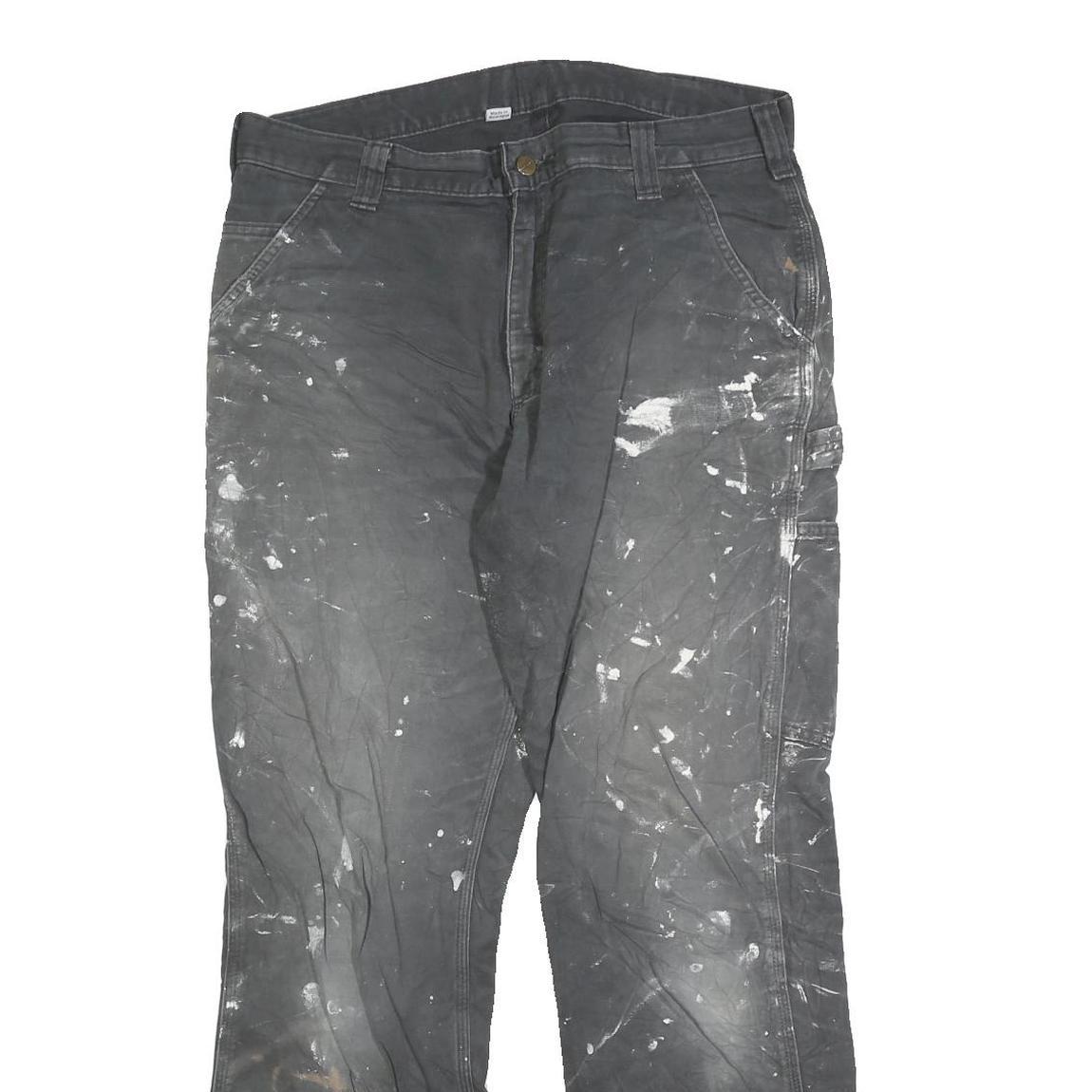 DICKIES Mens Cotton Blend Black Regular Straight Trousers W34 L32 Workwear