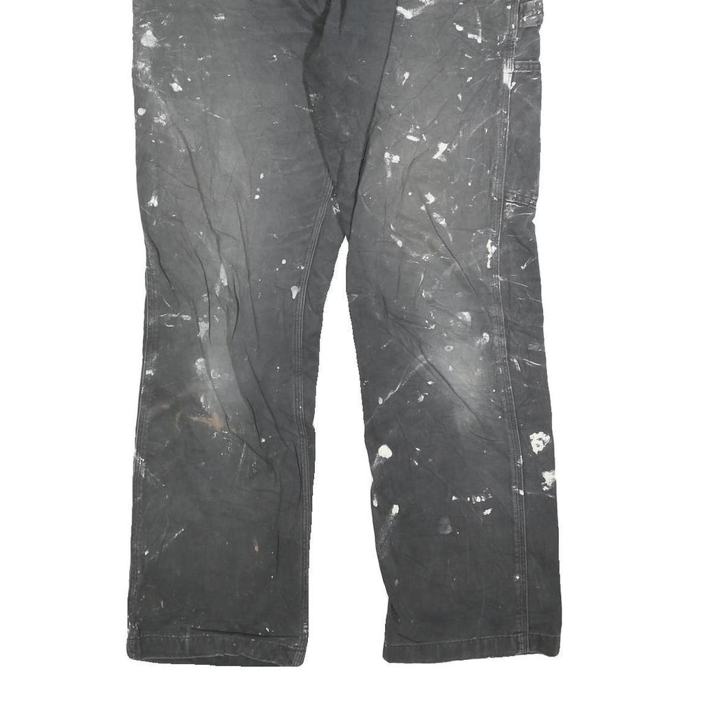 DICKIES Mens Cotton Blend Black Regular Straight Trousers W34 L32 Workwear