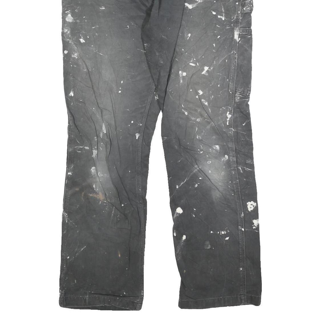 DICKIES Mens Cotton Blend Black Regular Straight Trousers W34 L32 Workwear