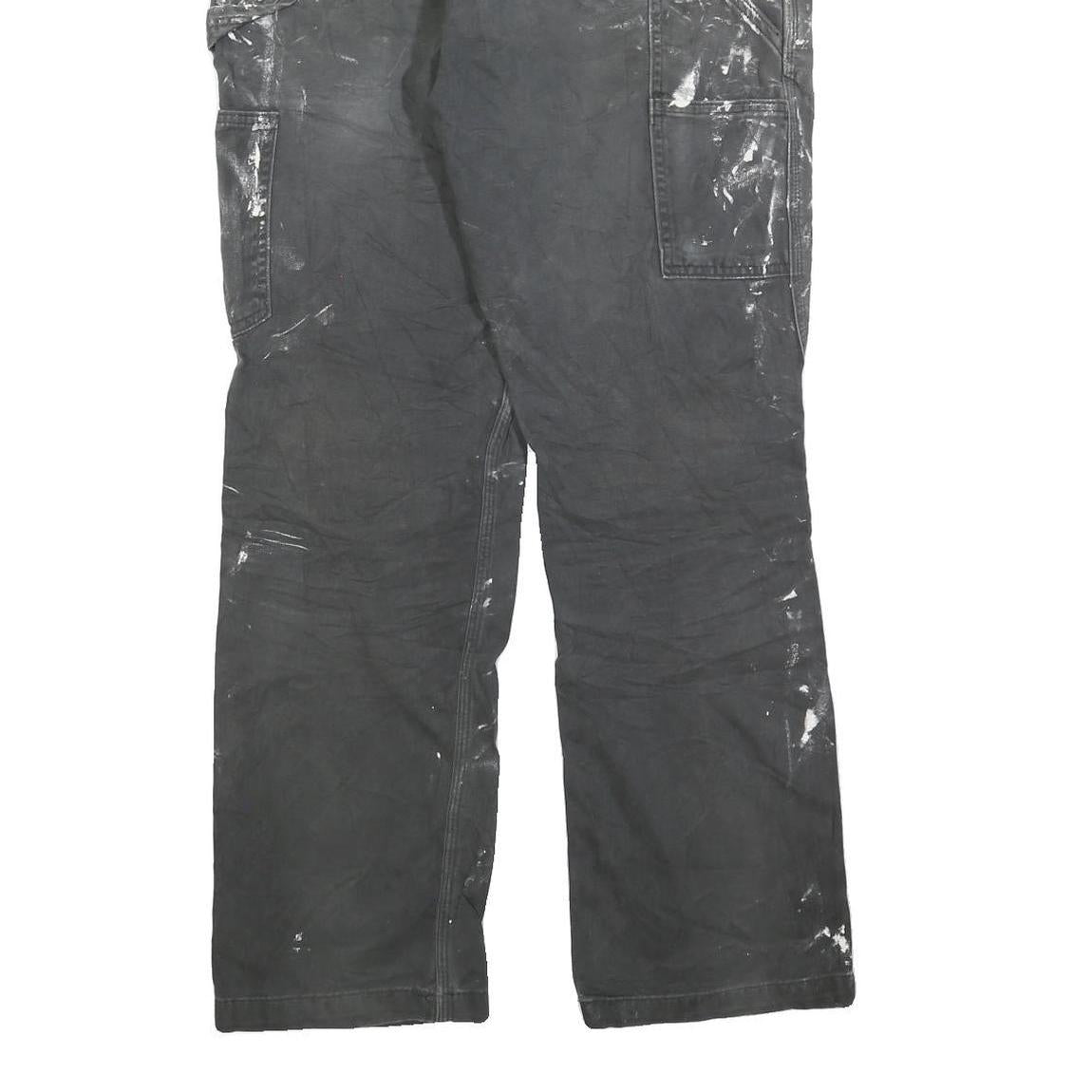 DICKIES Mens Cotton Blend Black Regular Straight Trousers W34 L32 Workwear