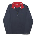 NAUTICA Mens Navy & Red Half Zip Sweatshirt L Cotton Blend Casual Pullover
