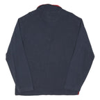 NAUTICA Mens Navy & Red Half Zip Sweatshirt L Cotton Blend Casual Pullover