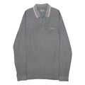 LOTTO Mens Grey Long Sleeve Plain L Polo Shirt Cotton Blend Casual