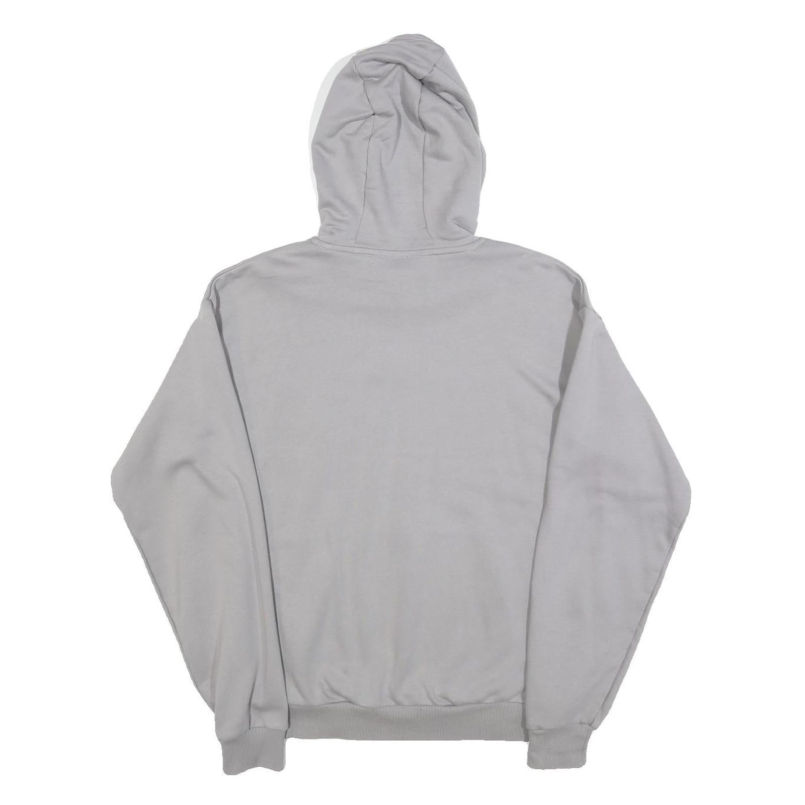 FILA Mens Grey Logo Pullover Hoodie S Cotton Blend Casual Sportswear