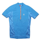LÖFFLER Mens Blue Polyester Sports T-Shirt S Short Sleeve Quarter Zip Cycling