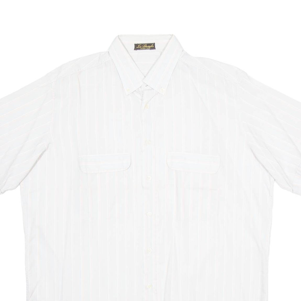 LA BUSSOLA Mens Shirt Pink Striped L