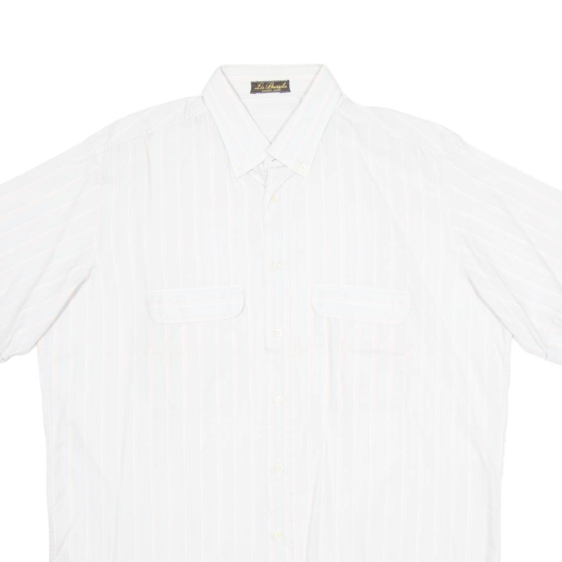 LA BUSSOLA Mens Shirt Pink Striped L
