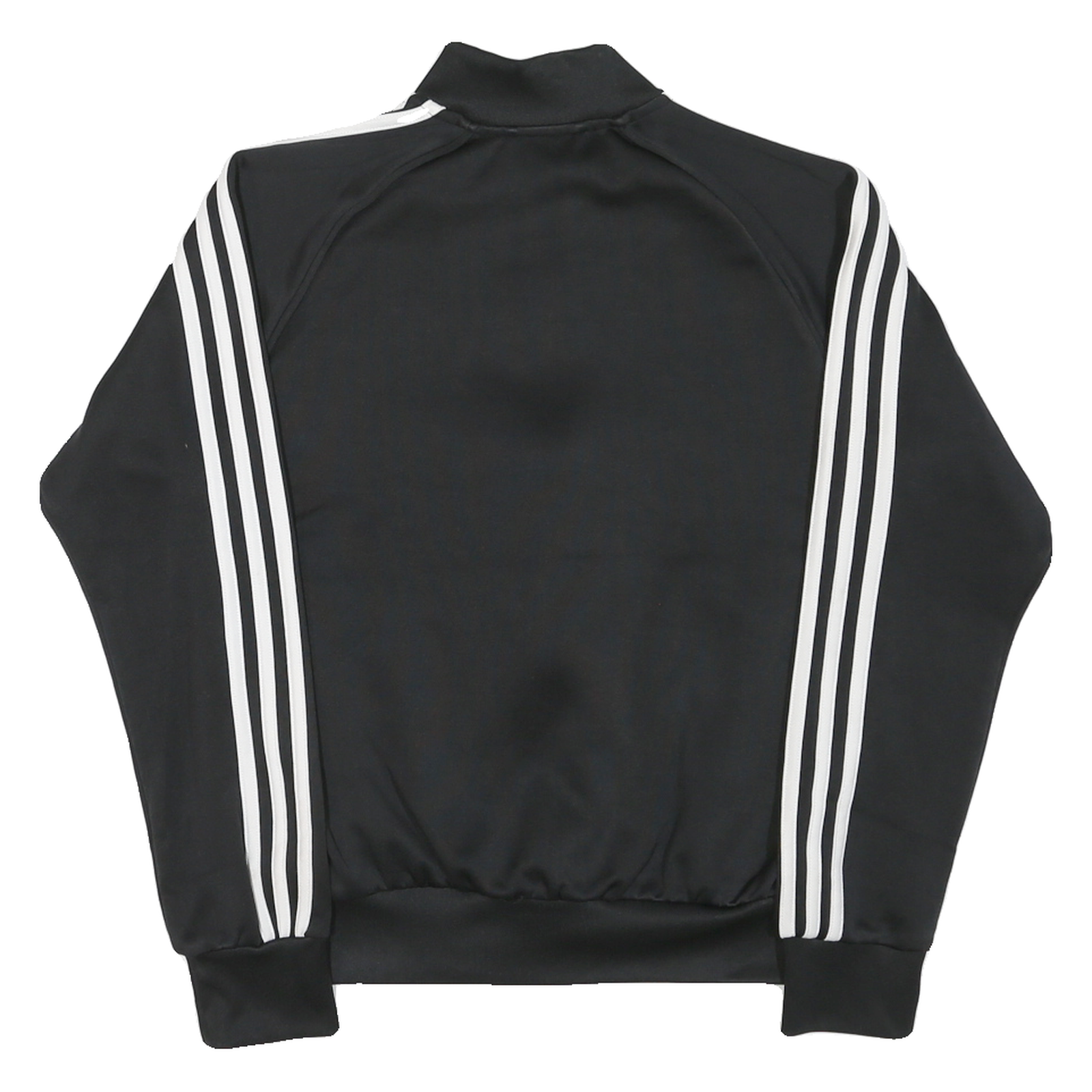 ADIDAS Mens Black White Track Jacket S Polyester Plain Sportswear Casual Zip