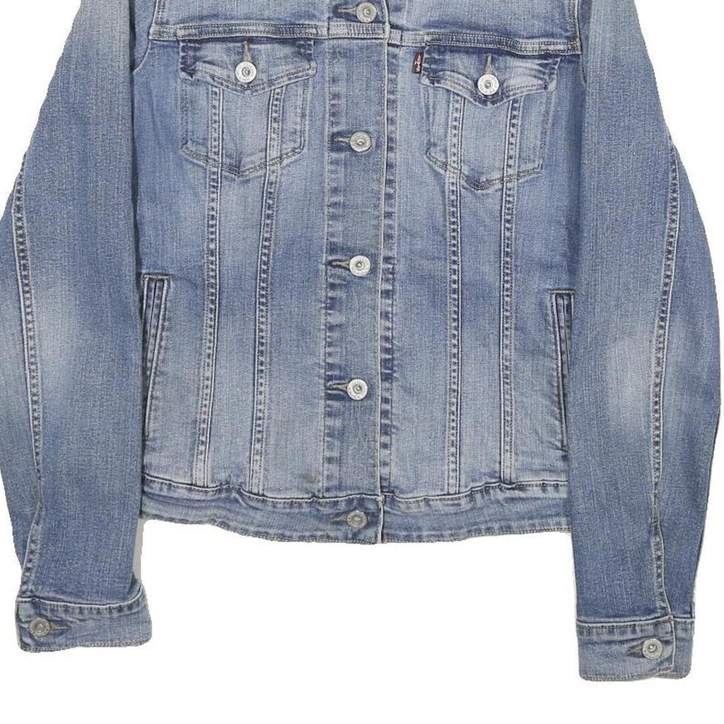 LEVI'S Womens Blue Denim Jacket L Cotton Button Plain Classic Casual Outerwear