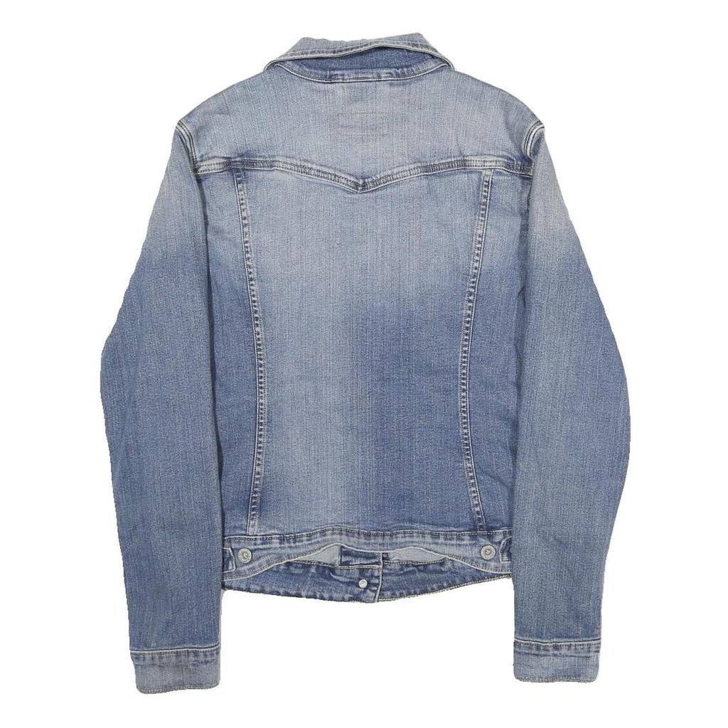 LEVI'S Womens Blue Denim Jacket L Cotton Button Plain Classic Casual Outerwear