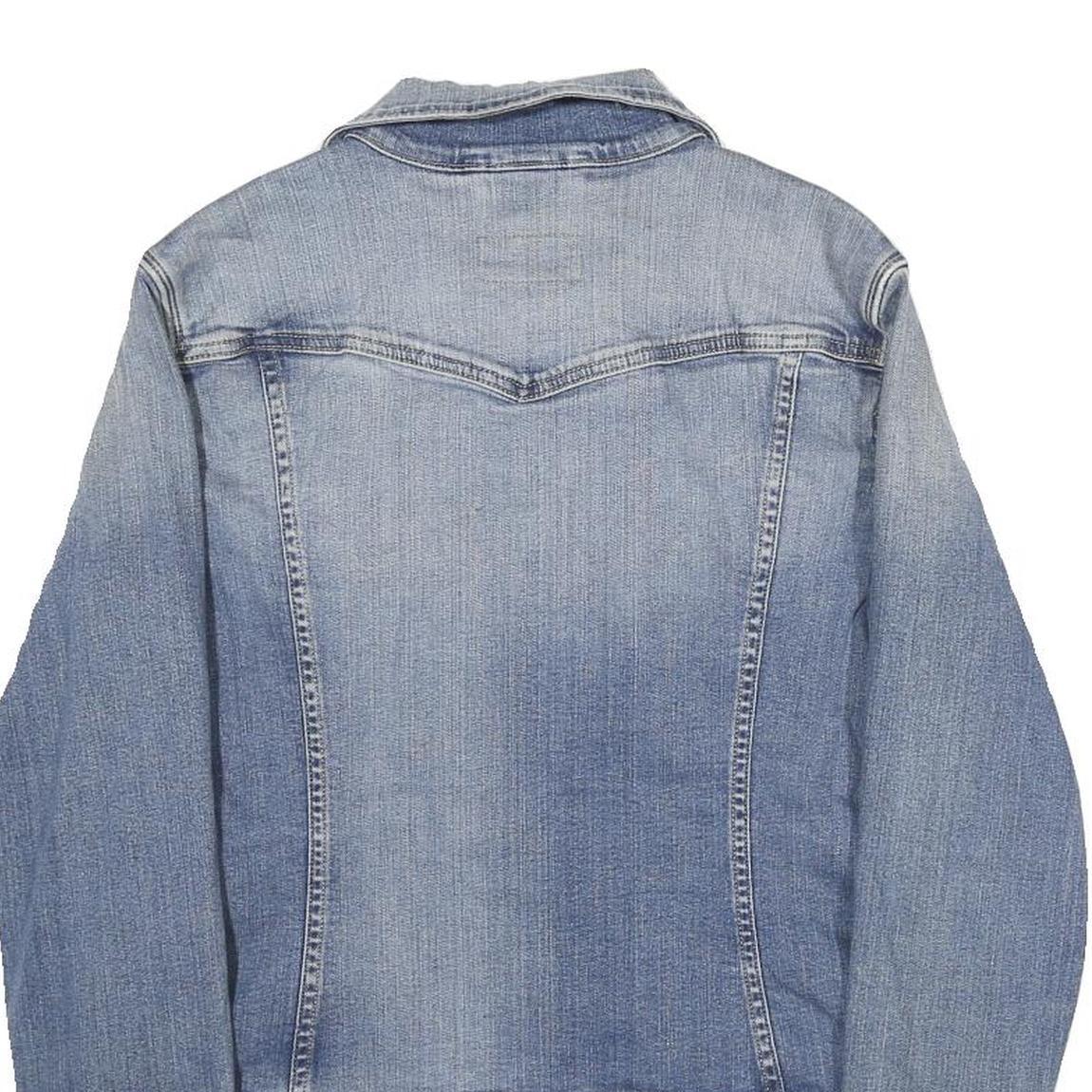 LEVI'S Womens Blue Denim Jacket L Cotton Button Plain Classic Casual Outerwear