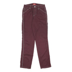 DICKIES Womens Regular Maroon Straight Denim W24 L30 Carpenter Workwear Zip