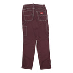 DICKIES Womens Regular Maroon Straight Denim W24 L30 Carpenter Workwear Zip