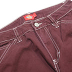 DICKIES Womens Regular Maroon Straight Denim W24 L30 Carpenter Workwear Zip