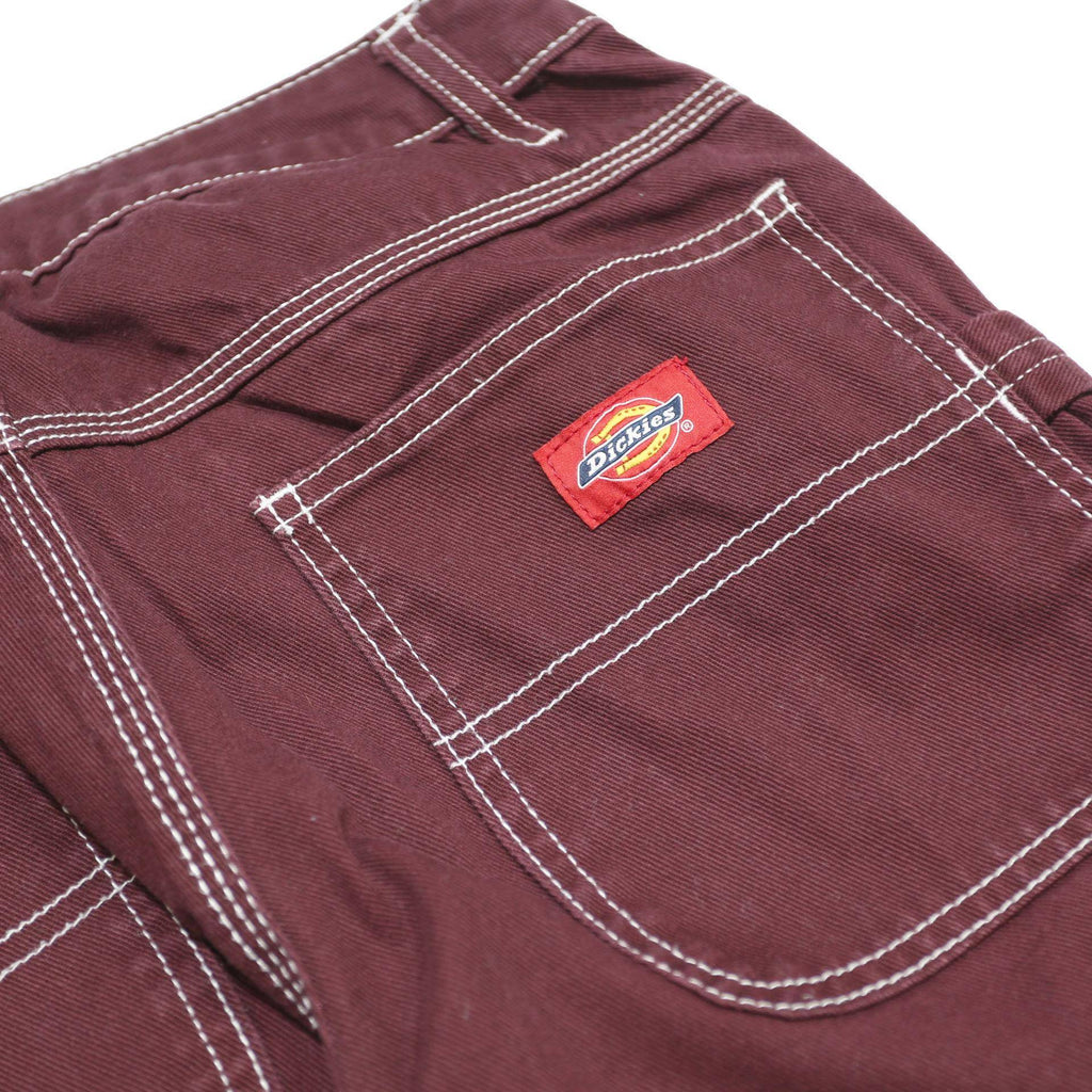 DICKIES Womens Regular Maroon Straight Denim W24 L30 Carpenter Workwear Zip