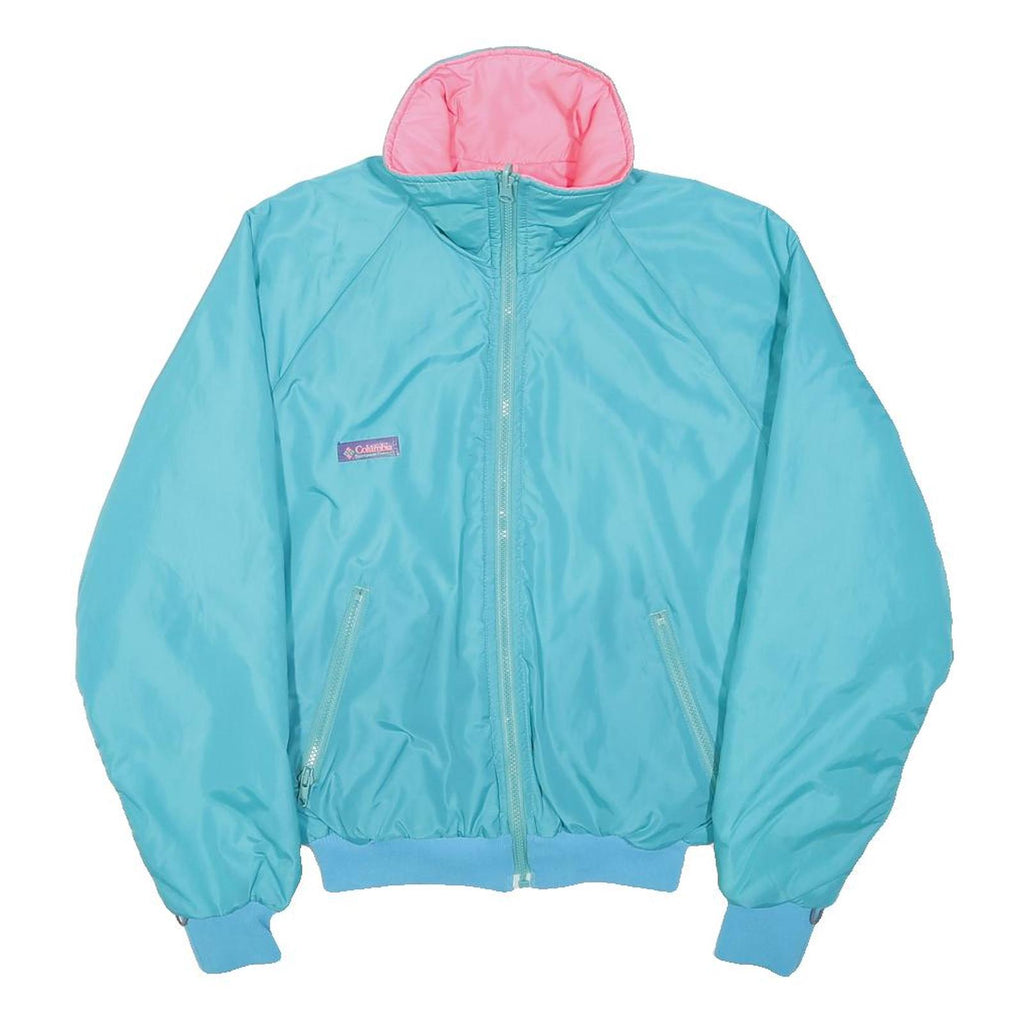 COLUMBIA Womens Blue & Pink Reversible Zip Jacket L Polyester Lightweight Casual