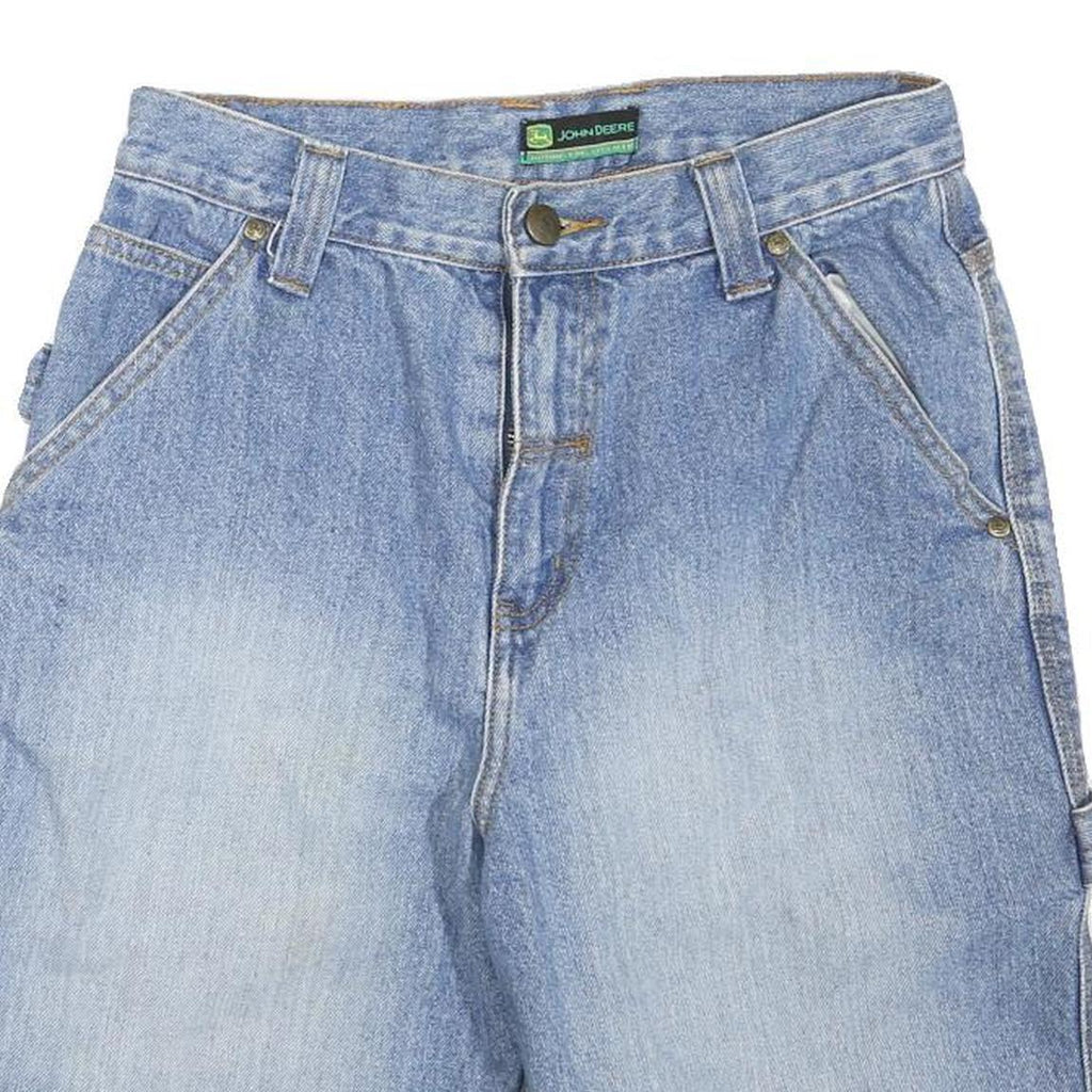 JOHN DEERE Mens Denim Blue Casual Shorts M W28 Workwear Carpenter Style