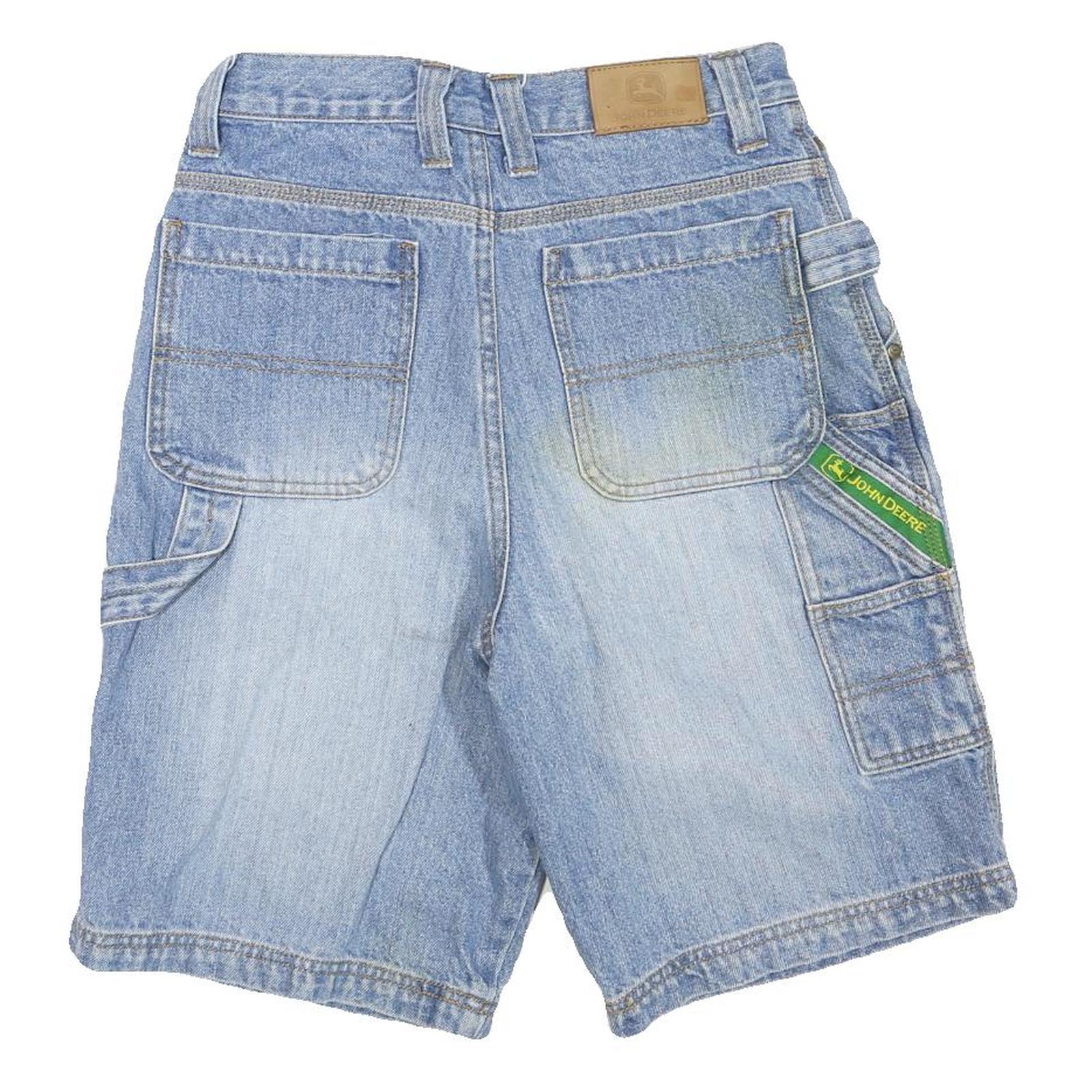 JOHN DEERE Mens Denim Blue Casual Shorts M W28 Workwear Carpenter Style