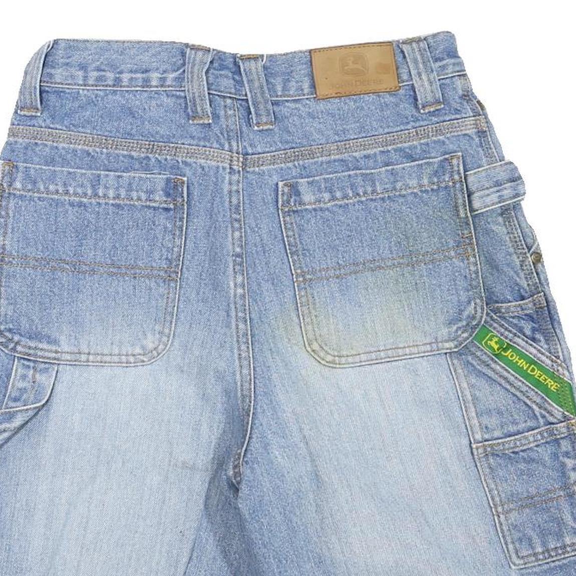 JOHN DEERE Mens Denim Blue Casual Shorts M W28 Workwear Carpenter Style