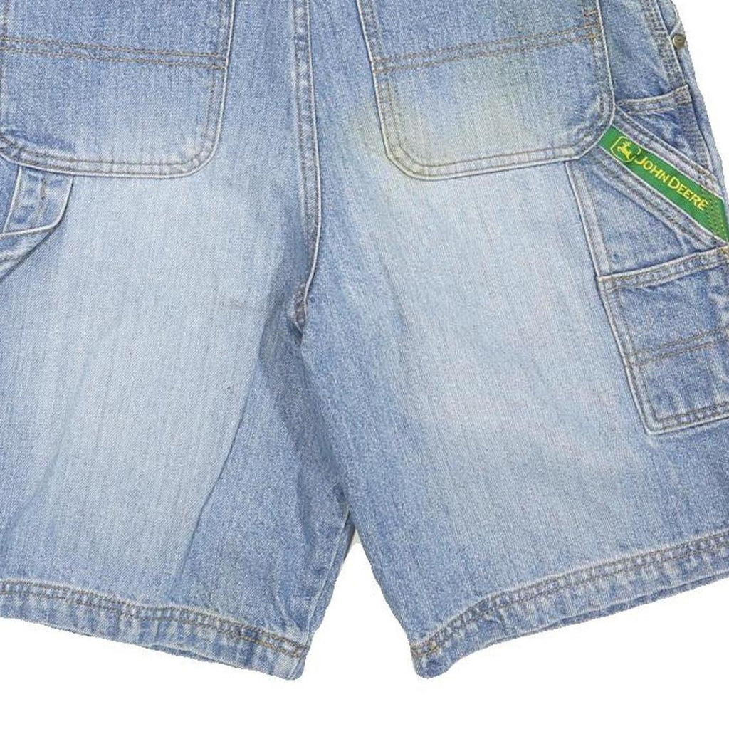 JOHN DEERE Mens Denim Blue Casual Shorts M W28 Workwear Carpenter Style