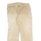CARHARTT Mens Regular Fit Beige Denim Jeans W36 L32 Workwear Zip Closure