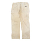 CARHARTT Mens Regular Fit Beige Denim Jeans W36 L32 Workwear Zip Closure