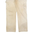 CARHARTT Mens Regular Fit Beige Denim Jeans W36 L32 Workwear Zip Closure
