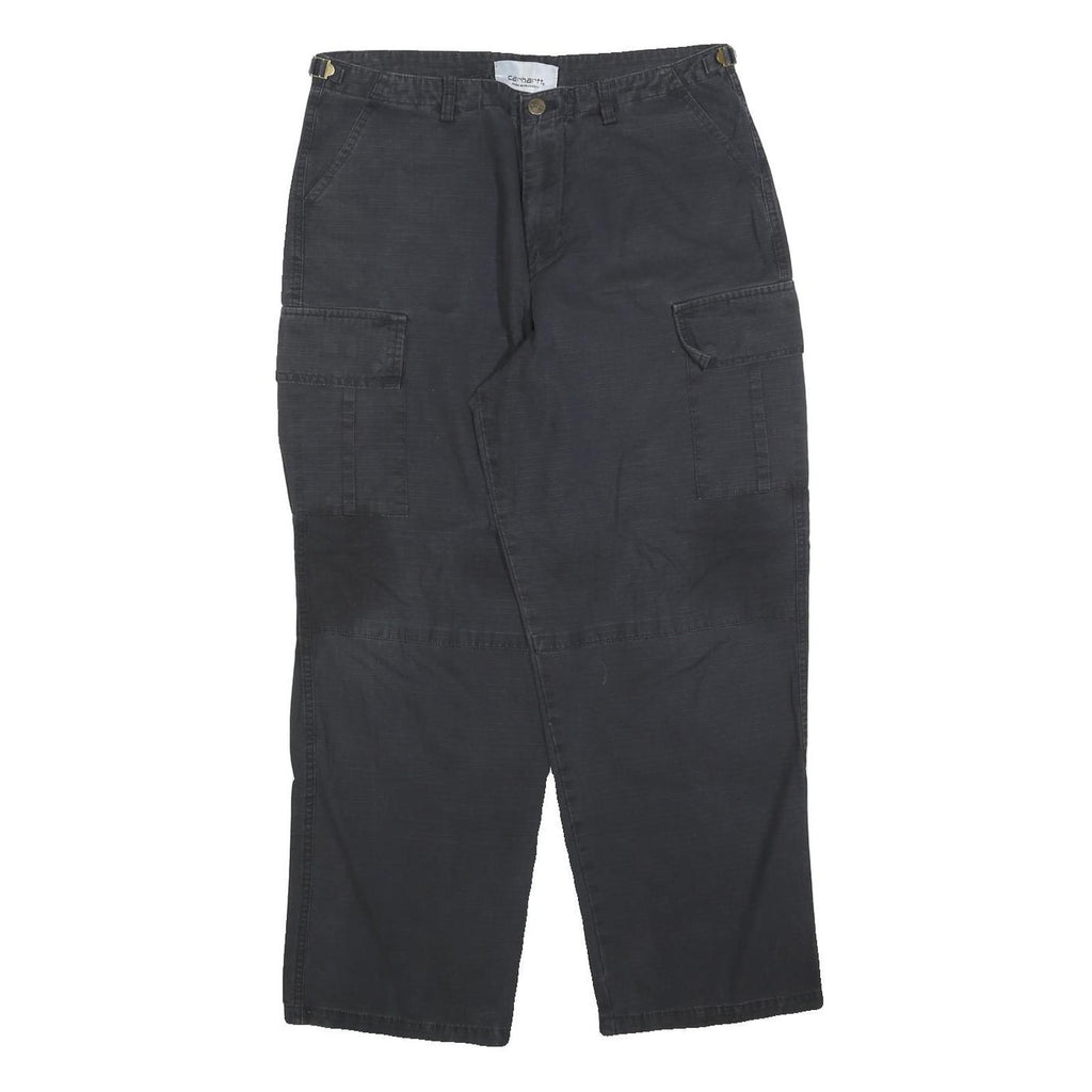 CARHARTT Womens Cotton Blend Black Regular Cargo Trousers W30 L27 Casual