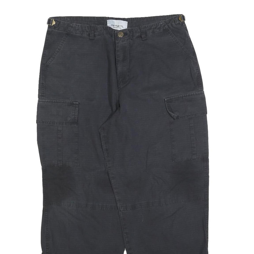CARHARTT Womens Cotton Blend Black Regular Cargo Trousers W30 L27 Casual