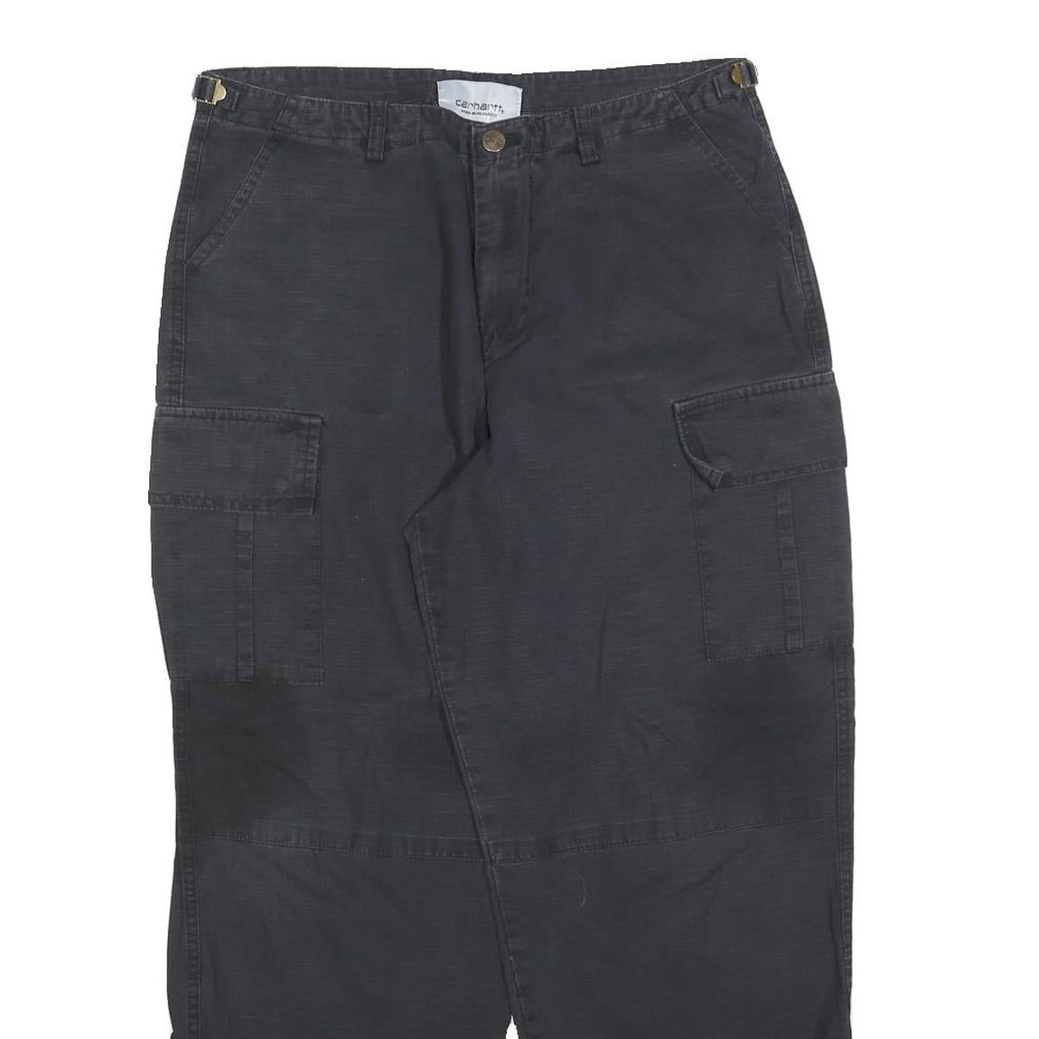 CARHARTT Womens Cotton Blend Black Regular Cargo Trousers W30 L27 Casual