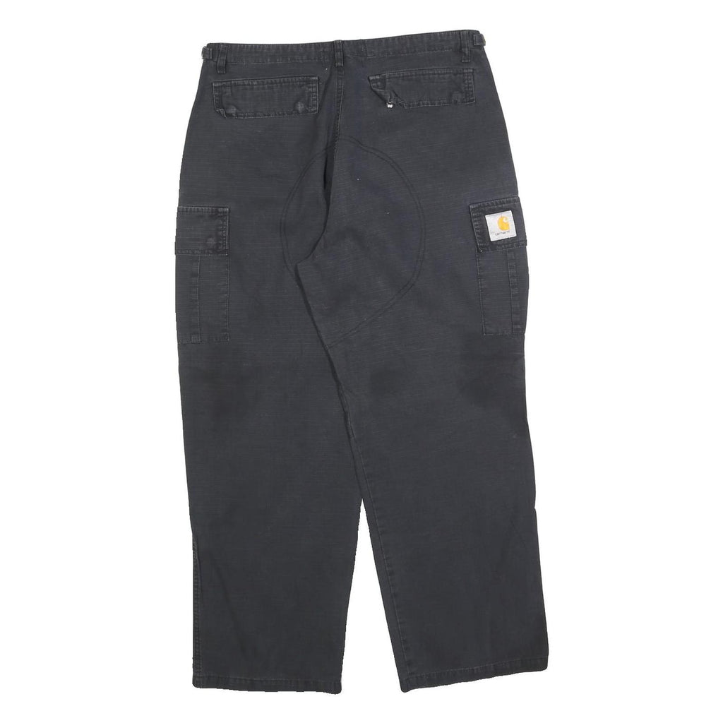 CARHARTT Womens Cotton Blend Black Regular Cargo Trousers W30 L27 Casual