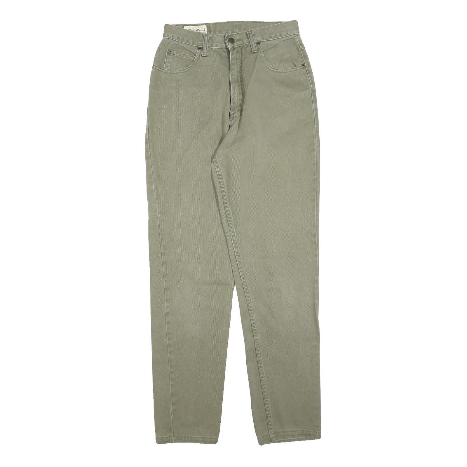 EDDIE BAUER Womens Slim Fit Jeans Beige Denim W26 L32 Classic Zip Pockets