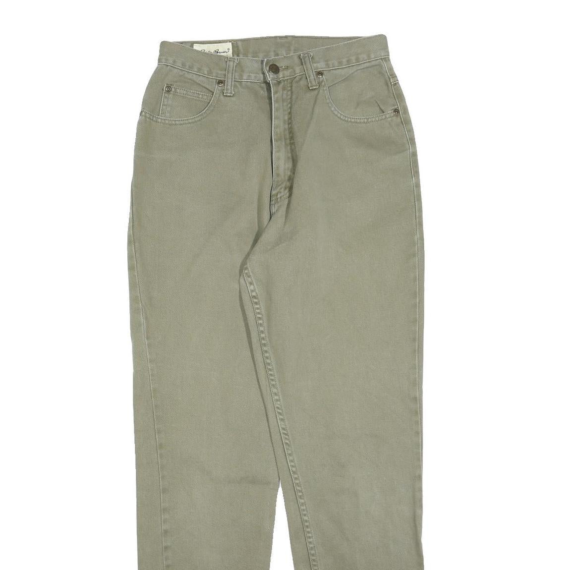 EDDIE BAUER Womens Slim Fit Jeans Beige Denim W26 L32 Classic Zip Pockets