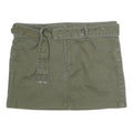 RSQ Womens Green Cotton Blend Mini Skirt Belted Casual Stretch M