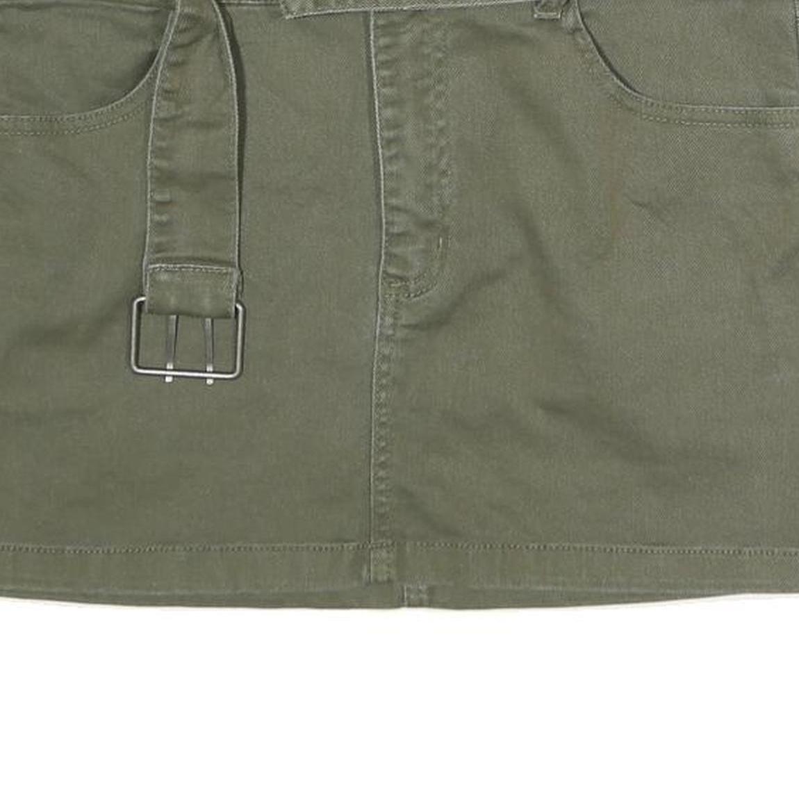 RSQ Womens Green Cotton Blend Mini Skirt Belted Casual Stretch M