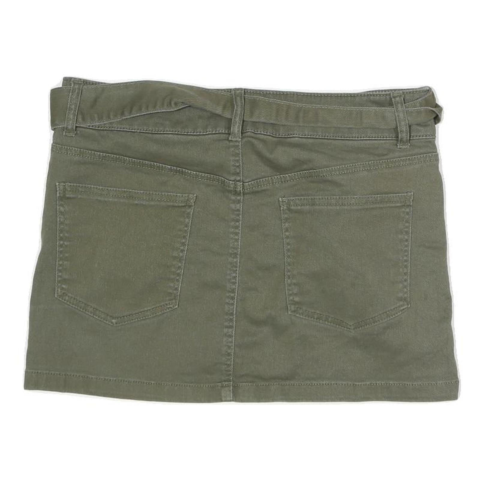 RSQ Womens Green Cotton Blend Mini Skirt Belted Casual Stretch M