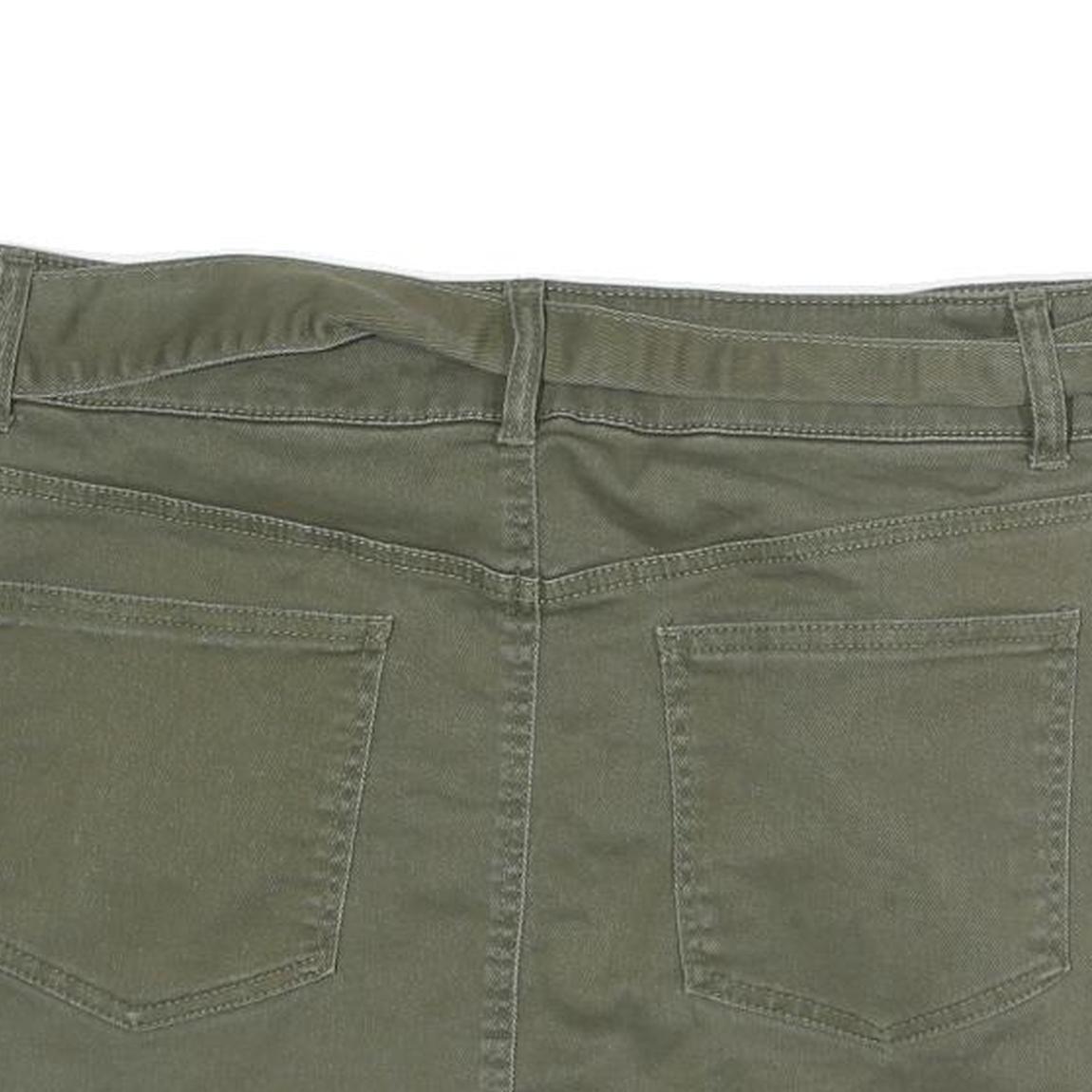 RSQ Womens Green Cotton Blend Mini Skirt Belted Casual Stretch M
