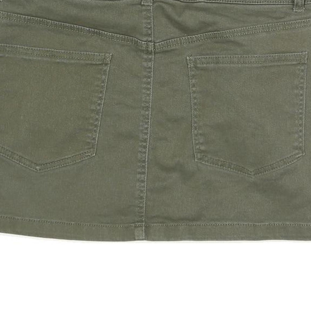 RSQ Womens Green Cotton Blend Mini Skirt Belted Casual Stretch M