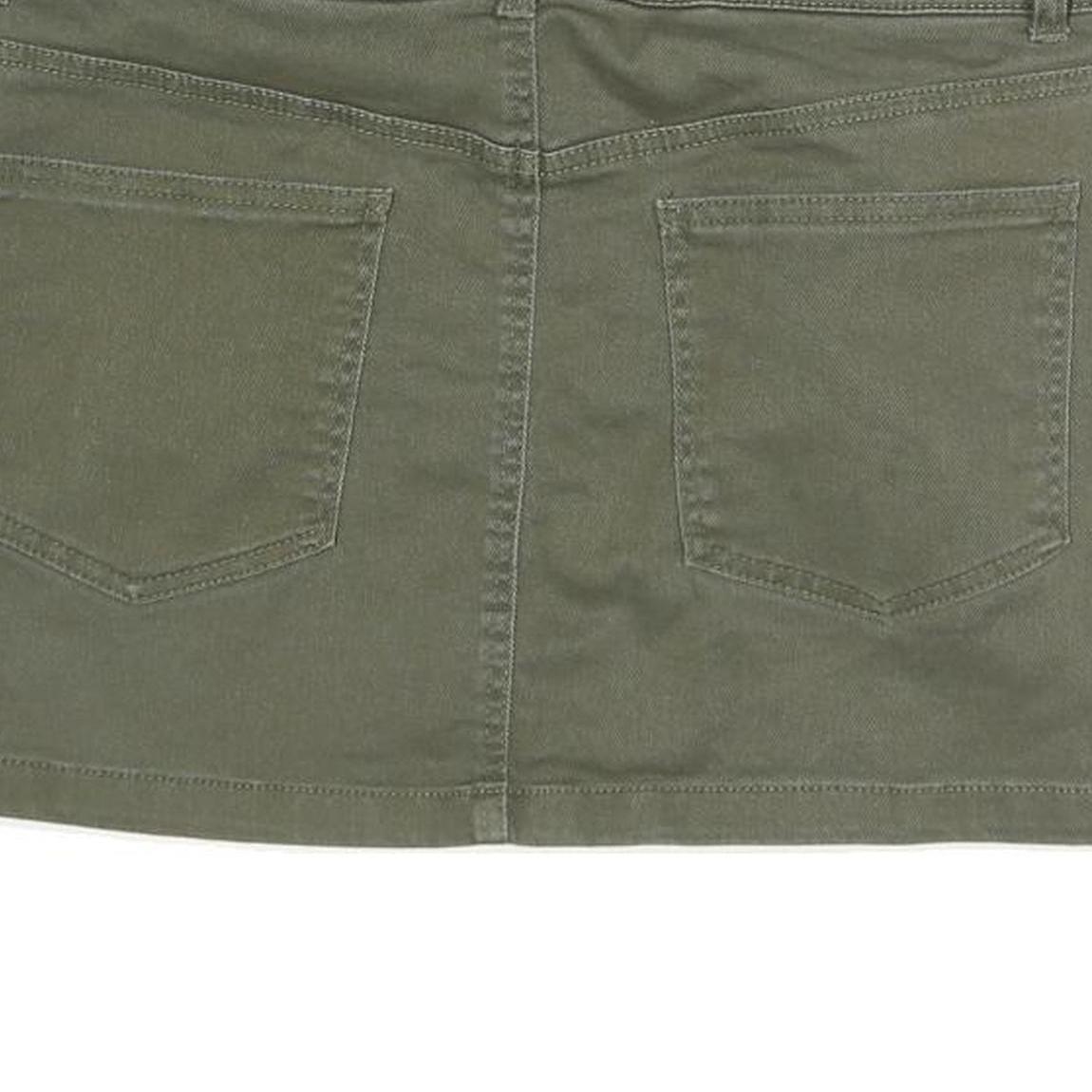 RSQ Womens Green Cotton Blend Mini Skirt Belted Casual Stretch M