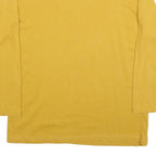 Womens Yellow Cotton Blend Long Sleeve Crew Neck Embroidered M T-Shirt